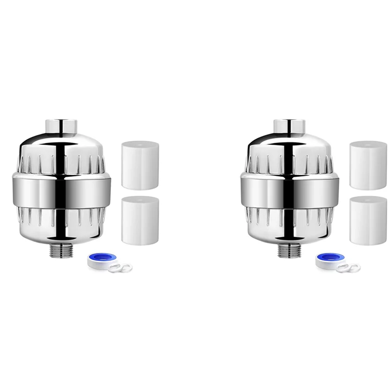 

A38T-2X Фильтр для душа 20-ступенчатый фильтр для насадки для душа для жесткой воды Фильтр для воды для душа с 4 сменными картриджами фильтра