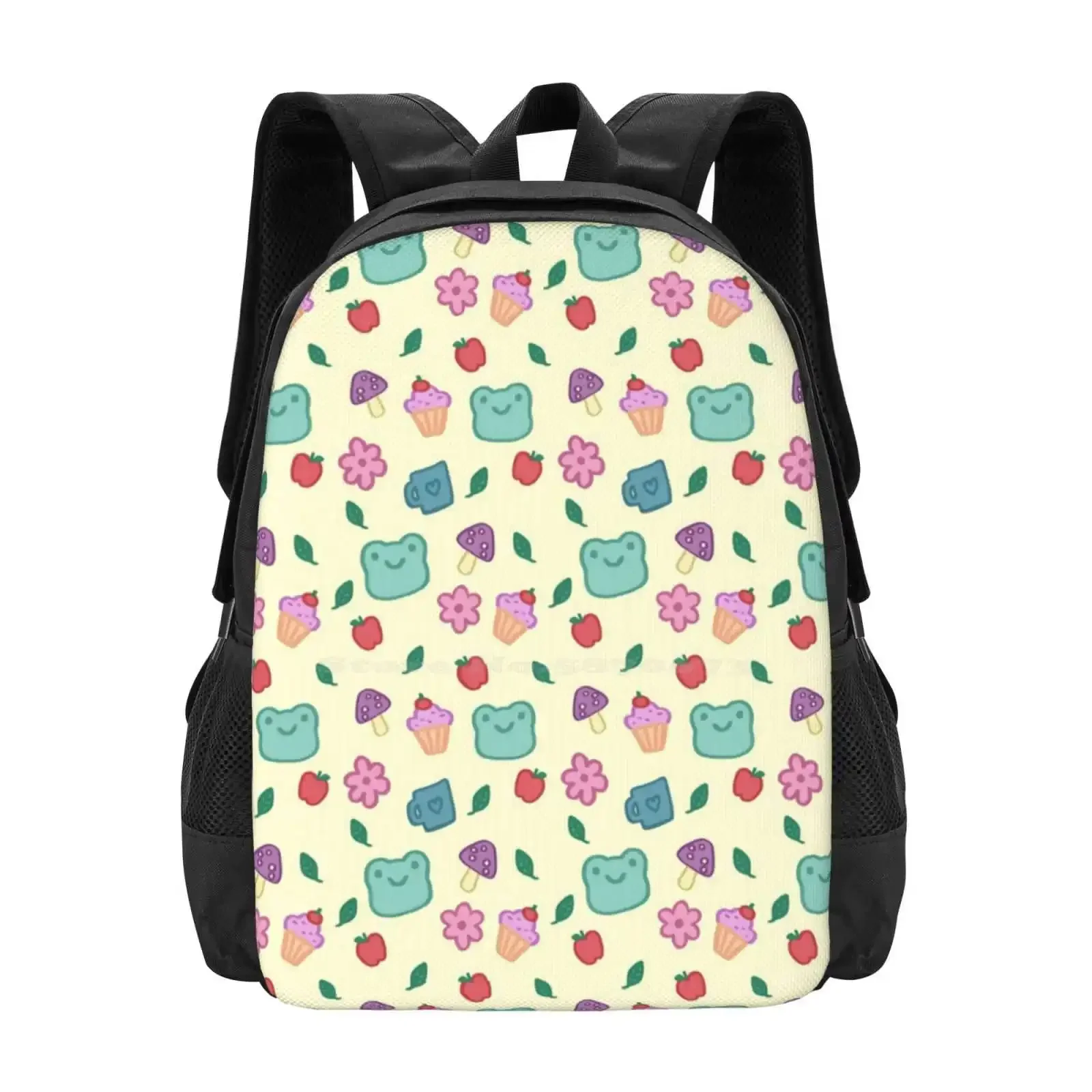 

Yellow Sweet Moments Froggy Pattern Hot Sale Schoolbag Backpack Fashion Bags Phrog Froggy Froggie Green Frog Funny Frog Silly