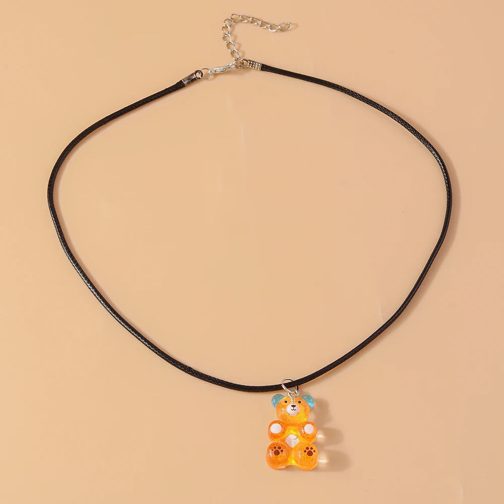 Aihua neue große Süßigkeiten Farbe Gummibärchen Halskette für Frauen Kinder kreative Harz Bär Anhänger Halskette Ohrring Geburtstag Schmuck Geschenke – Detail 5