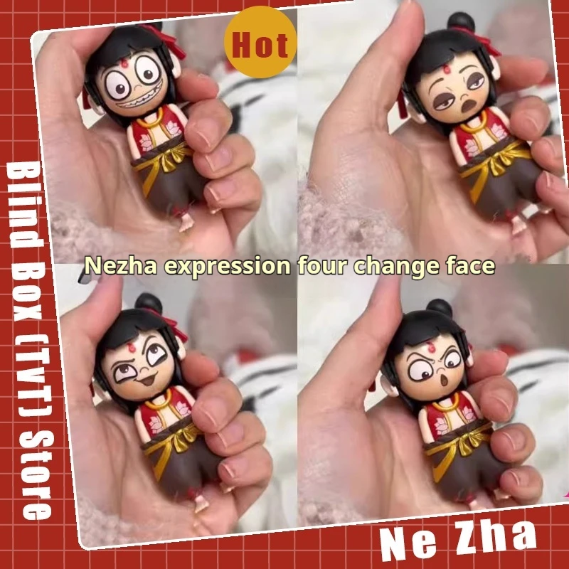 Nezha Emoji لعبة تغيير الوجه شخصيات الحركة الإبداعية الصحافة الوجه تغيير دمية صغيرة ماجيك الأطفال جعل فيلم البحر الطرفية