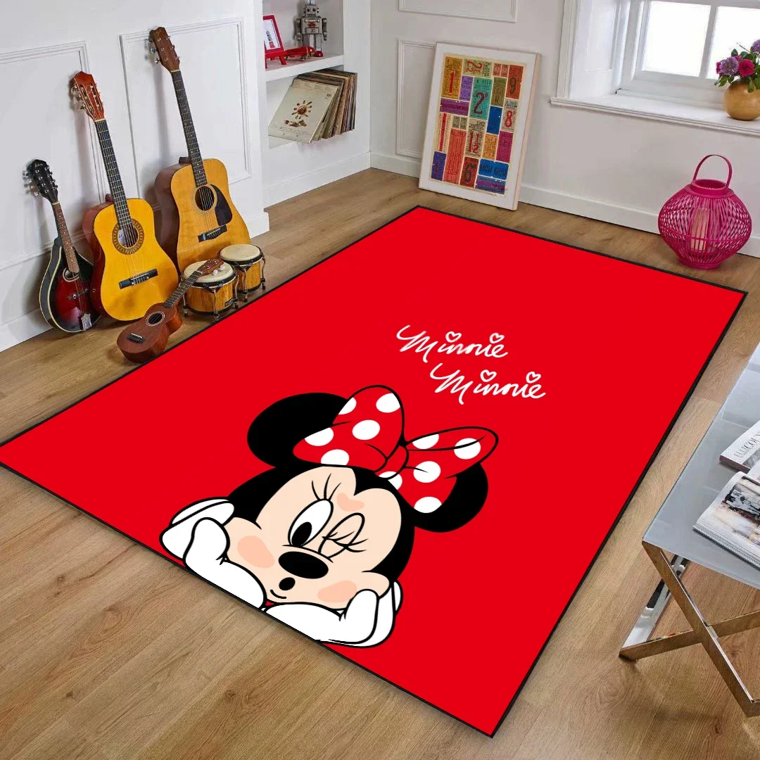 80X160CM Mickey Minnie Mat Dining Room Carpet Rugs Bedroom Door Mat Wood Board Print Carpets Kitchen for Living Room Playmat