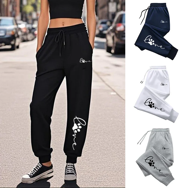 

Женские спортивные штаны с милым принтом, всесезонные повседневные спортивные брюки для бега, женские домашние удобные дышащие свободные брюки для улицы