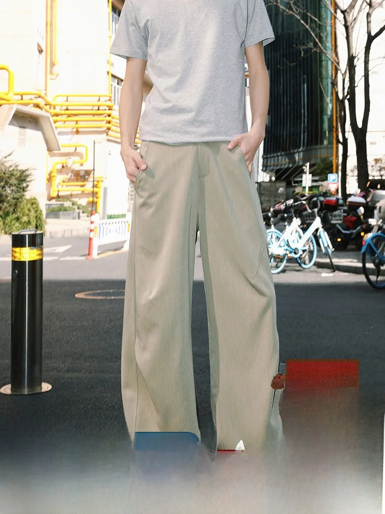 

American Sle Casual Loose Wide Leg Straight Cut Pants for Teen Boys Spring Autumn Season All-Match Comfortable Sports Trousers