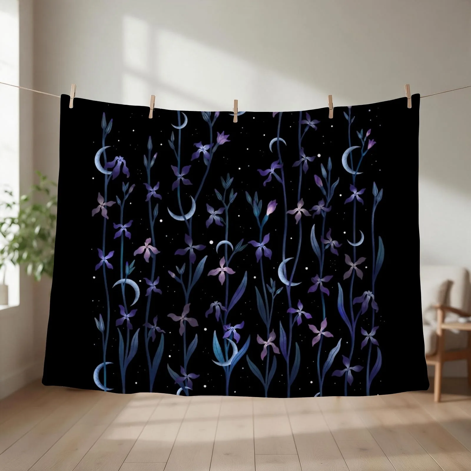Greeting to the Moon - Matthiola Throw Blanket for winter sofa bed Polar Blankets For Sofas Blankets