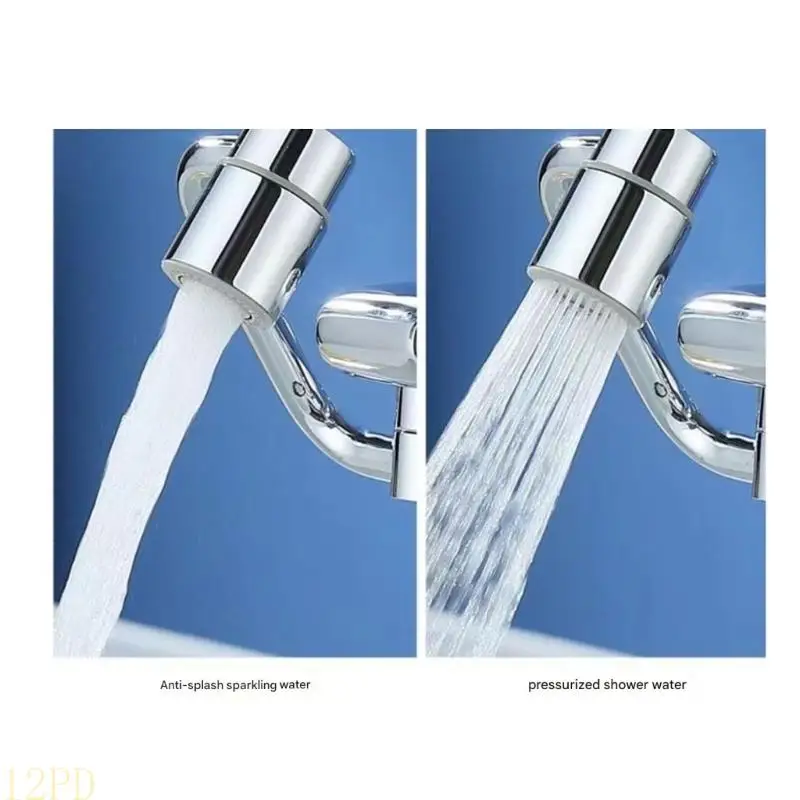 12PD Anti Splashes Faucet Nozzle Rotations Effortlessly Setups Metal Construction