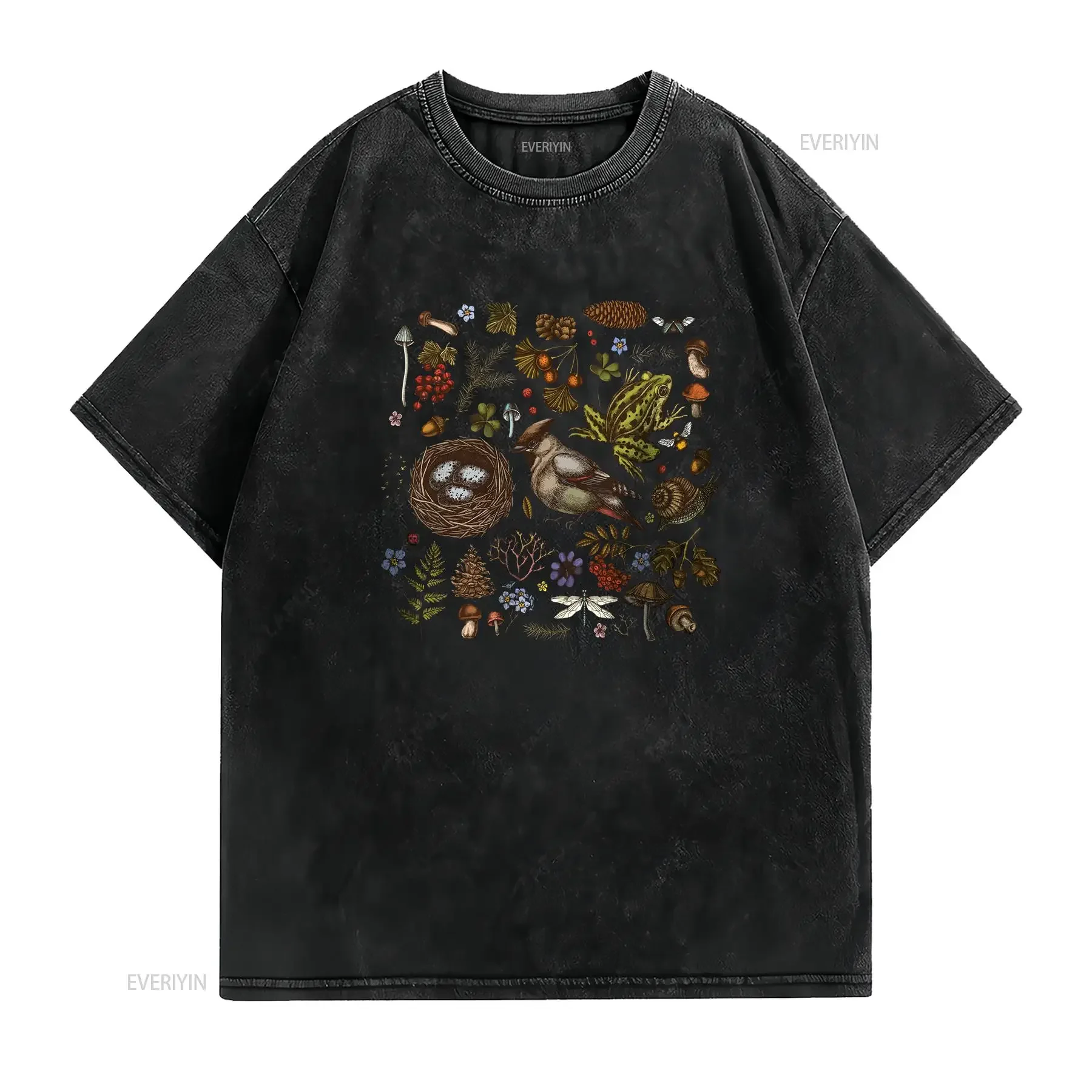 Cottagecore T Shirt Outdoor Cottage Core Goblincore Clothing Aesthetic Bookish Magical Mushroom vintage Washed Soft streetwear