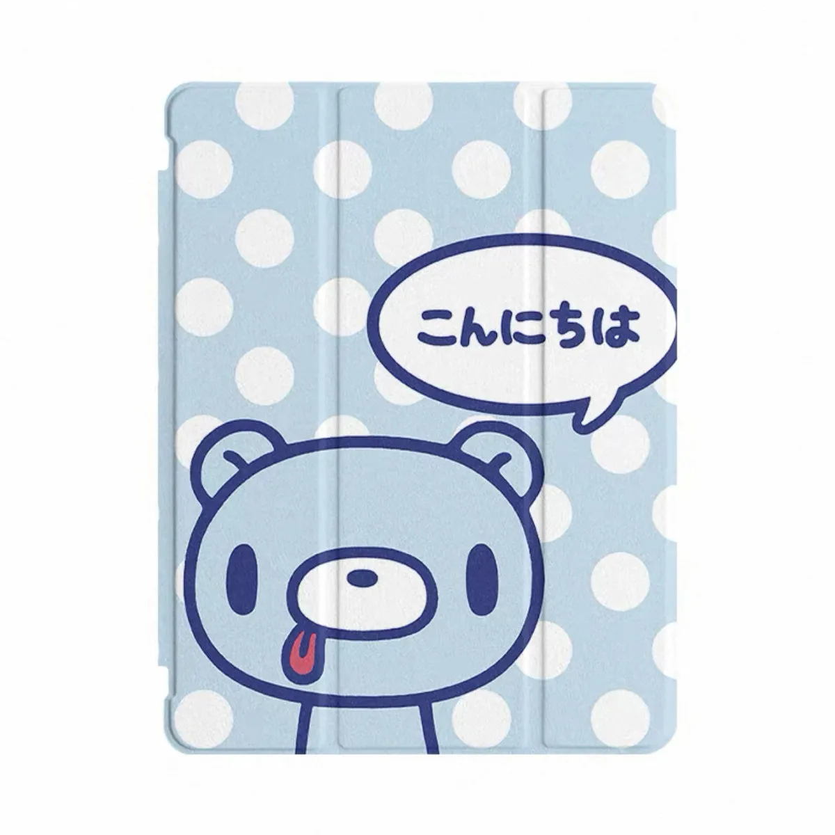 Lovely White Polka Dots Rotating Stand Tablet Cover for 2024 IPad Pro 13 11in M4 Air 11-in 13-in M2 IPad 10th Gen 10.9 Air 4/5