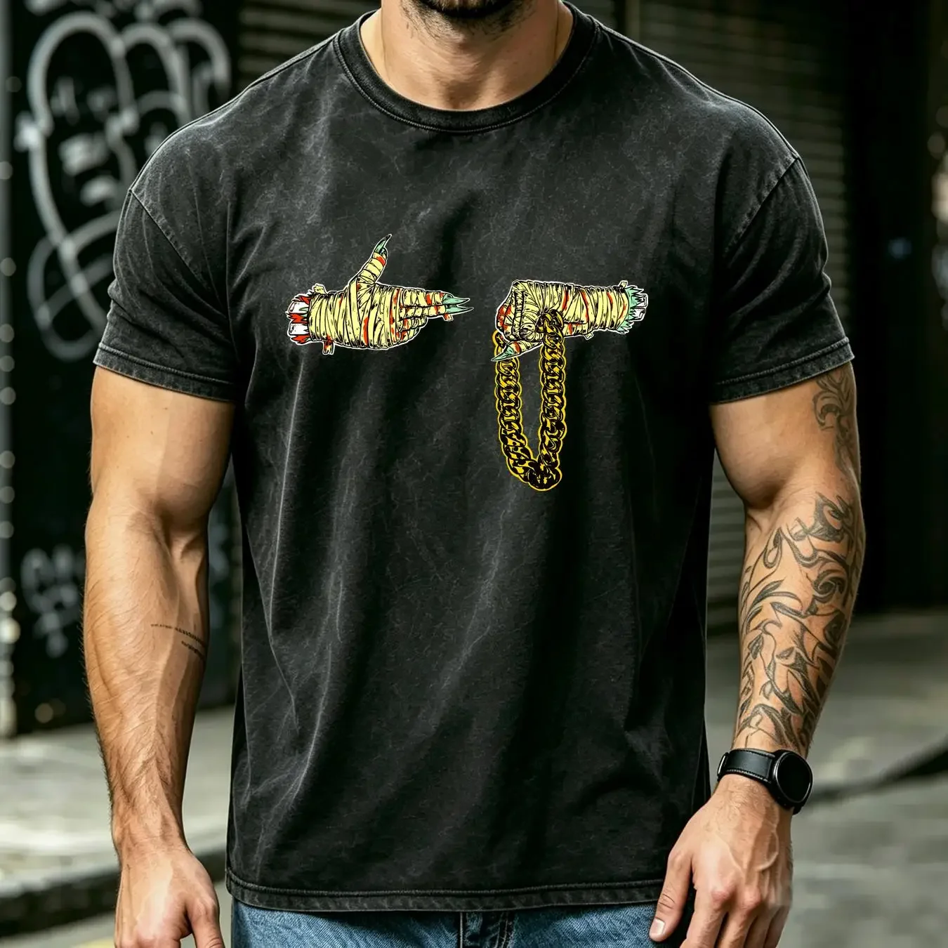 washed T Shirt Run the Jewels RTJ2 Various Sizes Rap Hip Hop Mfdoom Death Grips vintage Washed Breathable streetwear Unisex