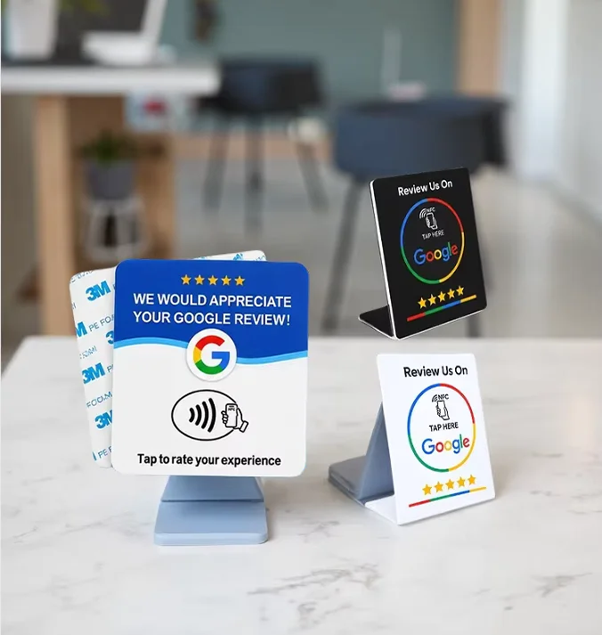 10pcs Google signboard card NFC Code Tap Business Desktop sticker Google Card Social Media RFID Card NFC Google Review Card