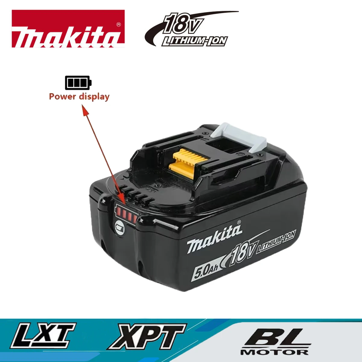 

100% Makita Original 18V 5.0Ah Lithium ion Rechargeable Battery 18v drill Replacement Batteries BL1860 BL1830 BL1850 BL1860B