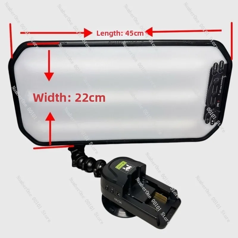 Car Body Dent Inspection LED Light 45×22Cm Gooseneck Bracket Suction Cup Battery Base Complete Kit
