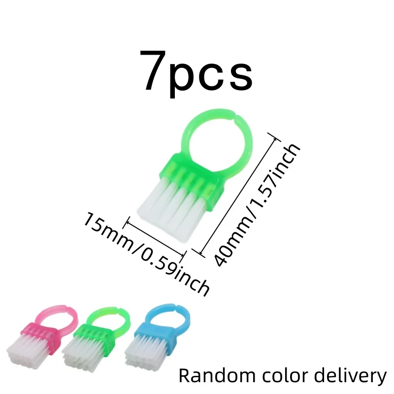 7 pcs Ring Cleaning Brush, Soft Fine Bristles for Keyboard Dusting, Random Color Assortment great for Small Crevice Cleaning
