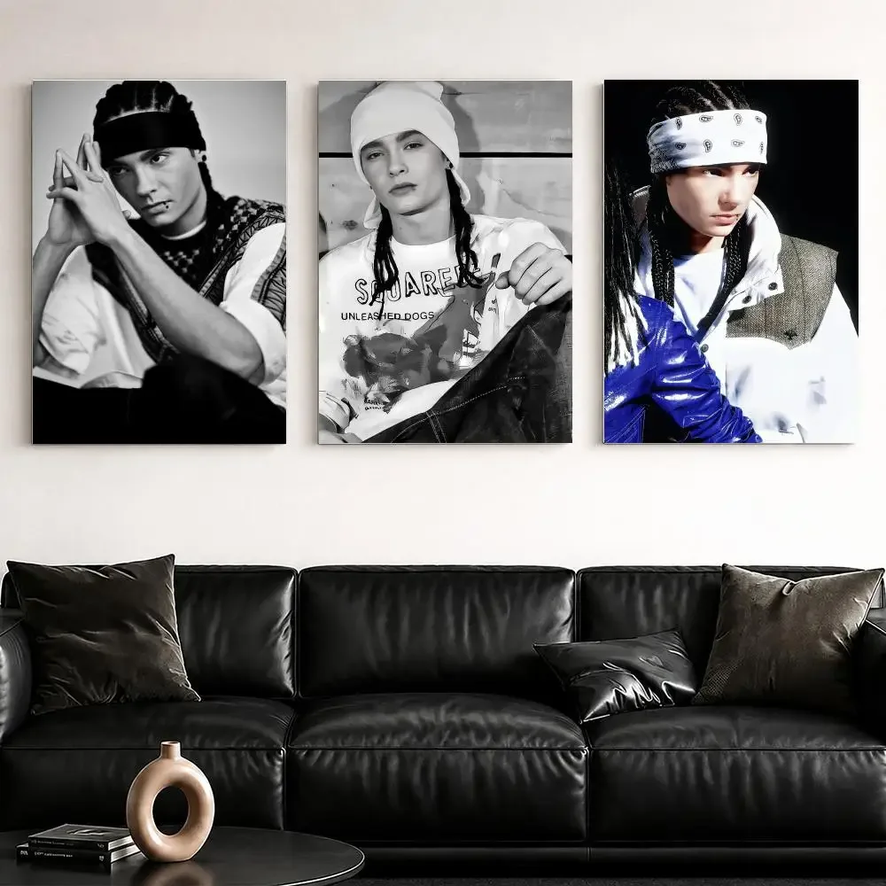 Singer Album Bill K-Kaulitz Framed Wall Painting Ready to Hang Canvas Poster Wall Art for Bedroom Living Room Hallway Home Decor
