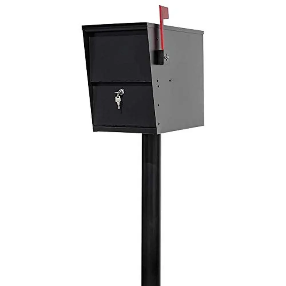 

LSLM-PST LetterSentry Steel Mounting Post with Lock 48" Tall 3" Diameter Black Powder-Coat Finish Heavy-Duty Construction Direct