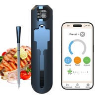 2025 Wireless Bluetooth Probe Ceramic Kitchen Thermometer IP67 Waterproof,Digital Display,for Oven,Meat Cooking & BBQ