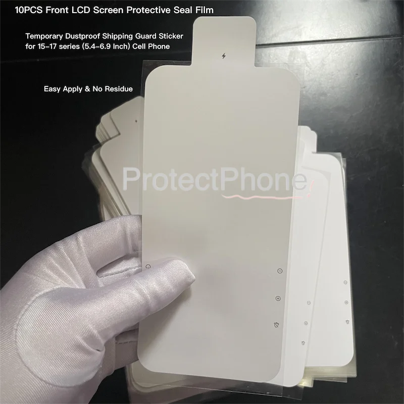 10PCS New LCD Dustproof Seal Film Front Screen Protective Sticker Temporary Shipping Guard For5.4-6.9 Inch New Phone Replacement