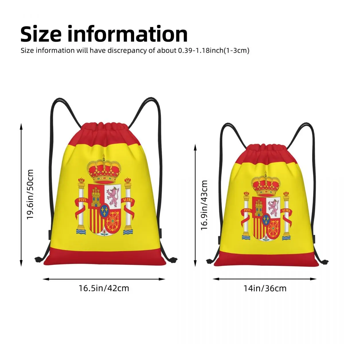 Spain Drawstring Backpack Sports Gym Sackpack Super Poly Football String Bags for Exercise