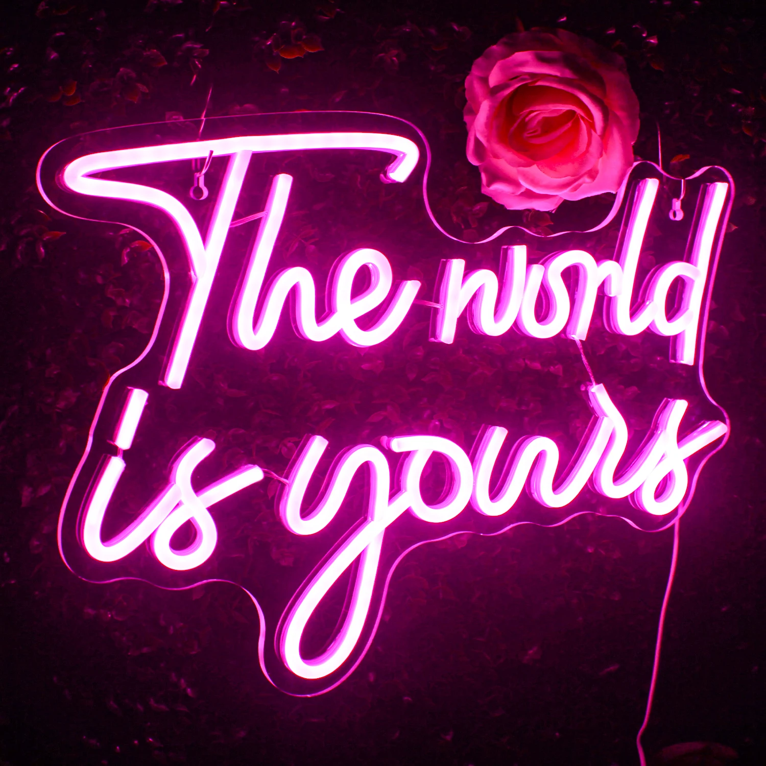 Wanxing You and Me The World Is Yours Neon Lights LED Sign Room Party Bar Holiday Lamps Aesthetic ART Wedding Wall Decoration