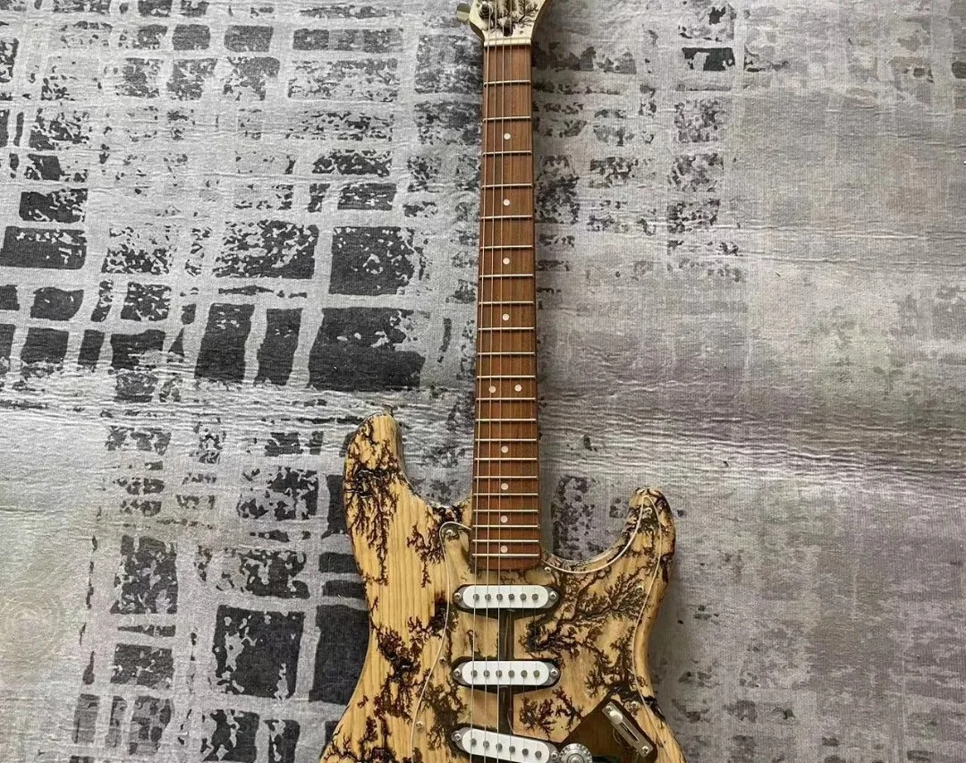 Guitar tin log electric guitar hand carved, 6 string finger boards, 3 pickup silver accessories free of charge delivery