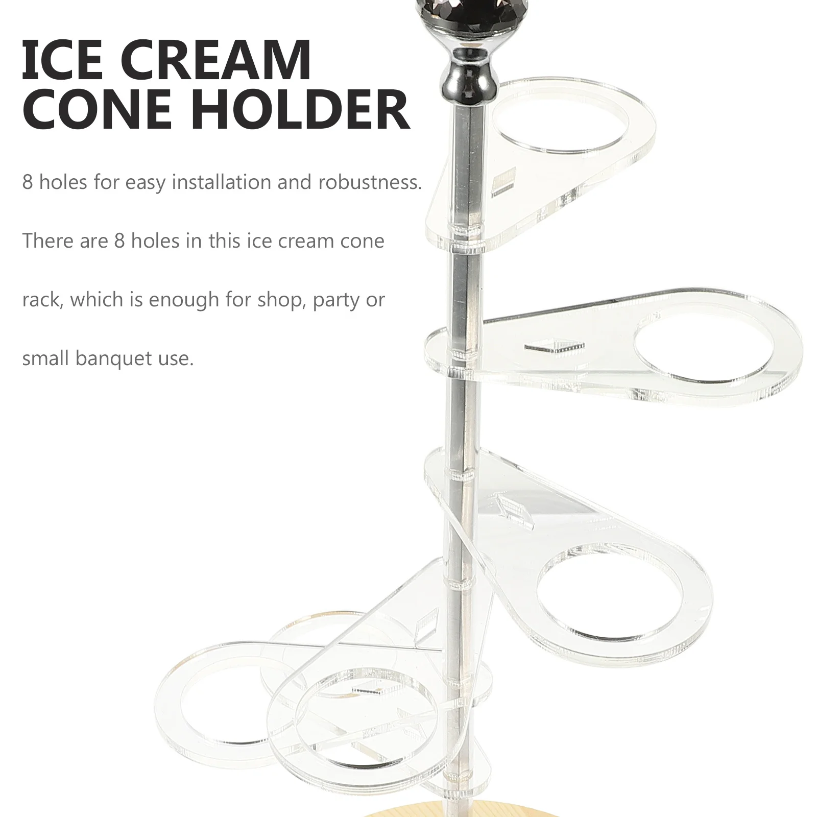 

Acrylic Ice Cream Cone Holder 8 Holes Stable Base Dessert Display St For Party Store Popcorn Sushi Treat C y Storage Rack