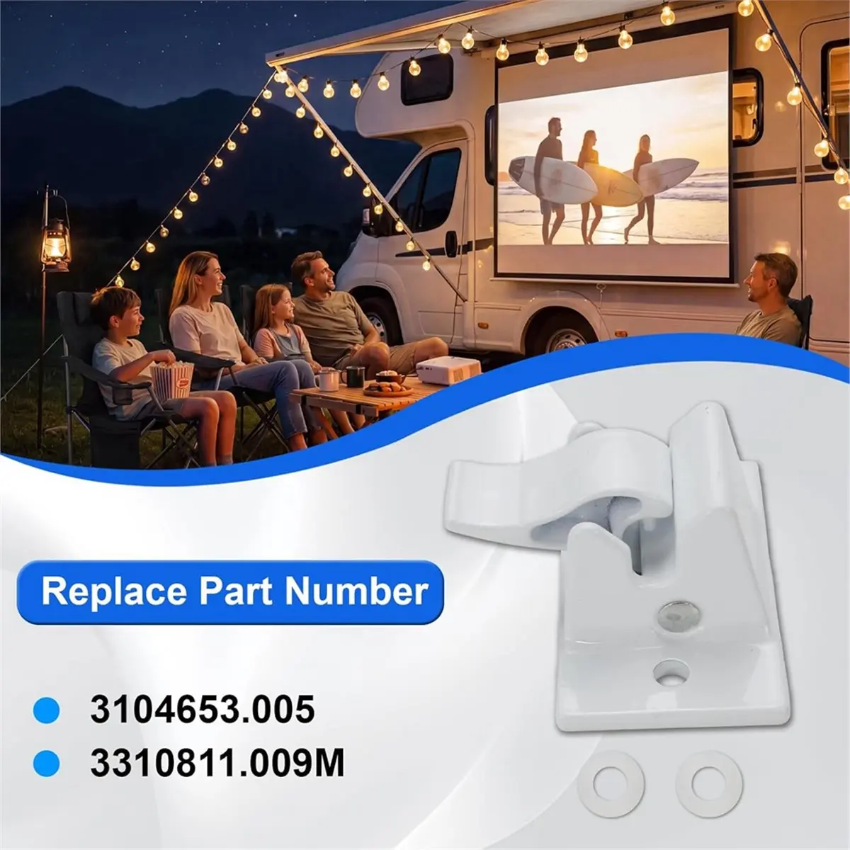 Bottom Awning Mounting Bracket for Domestic Sun Chaser RV Trailer Replaces 3104653.005 3310811.009M