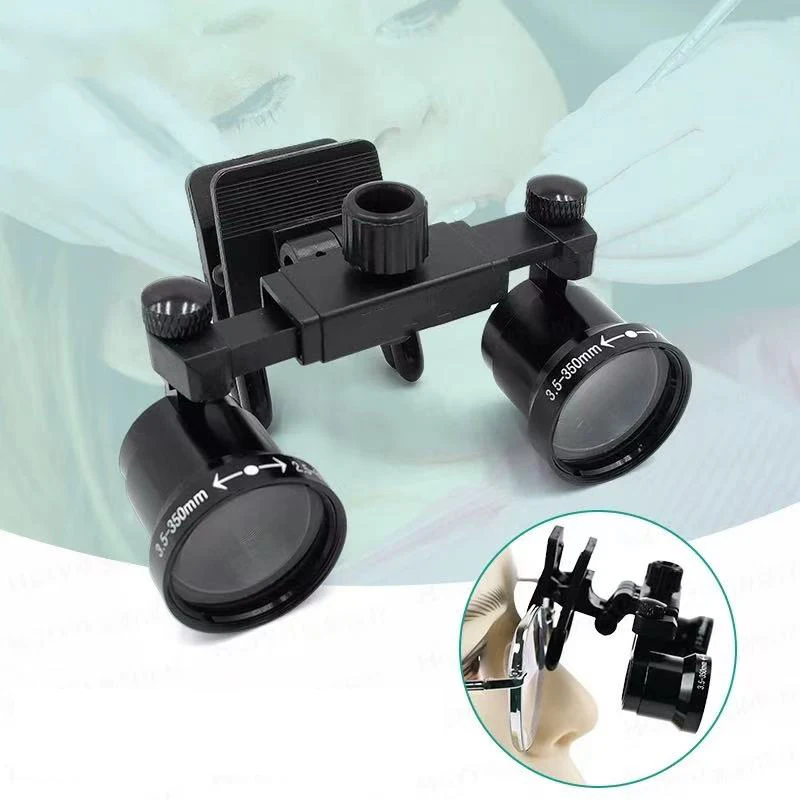 Lupa Dental 2,5X-3,5X, lupa Binocular ajustable para dentista, distancia de trabajo de 350-600mm, lente de Lupa médica