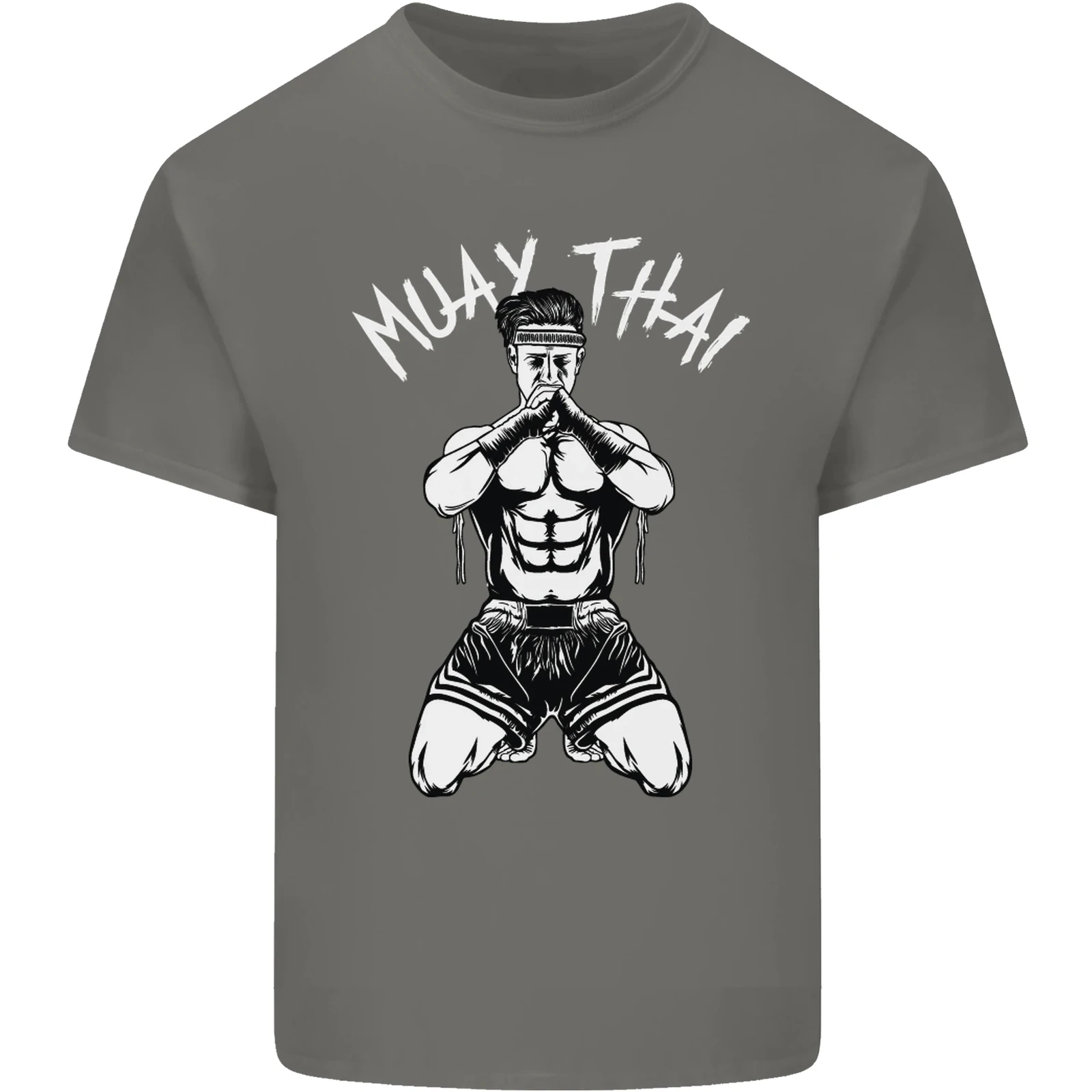 Muay Thai Fighter Mixed Martial Arts MMA Mens Cotton T-Shirt Tee Top Premium Cotton Short Sleeve O-Neck Mens Tshirt S-3XL