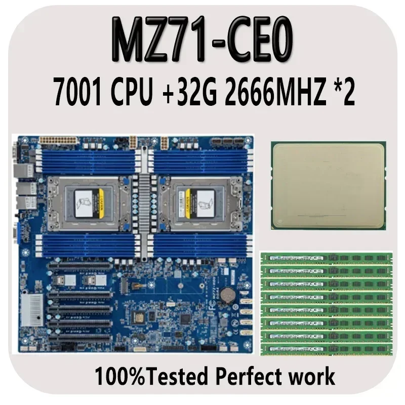 003 MZ71-CE0 اللوحة الأم دعم 16x32GB DDR4-2666 EPYC 7261 7251 7371 7351 7301 7281 735P 7451 7401 740P 7601 7551 7501 755P 75 #1