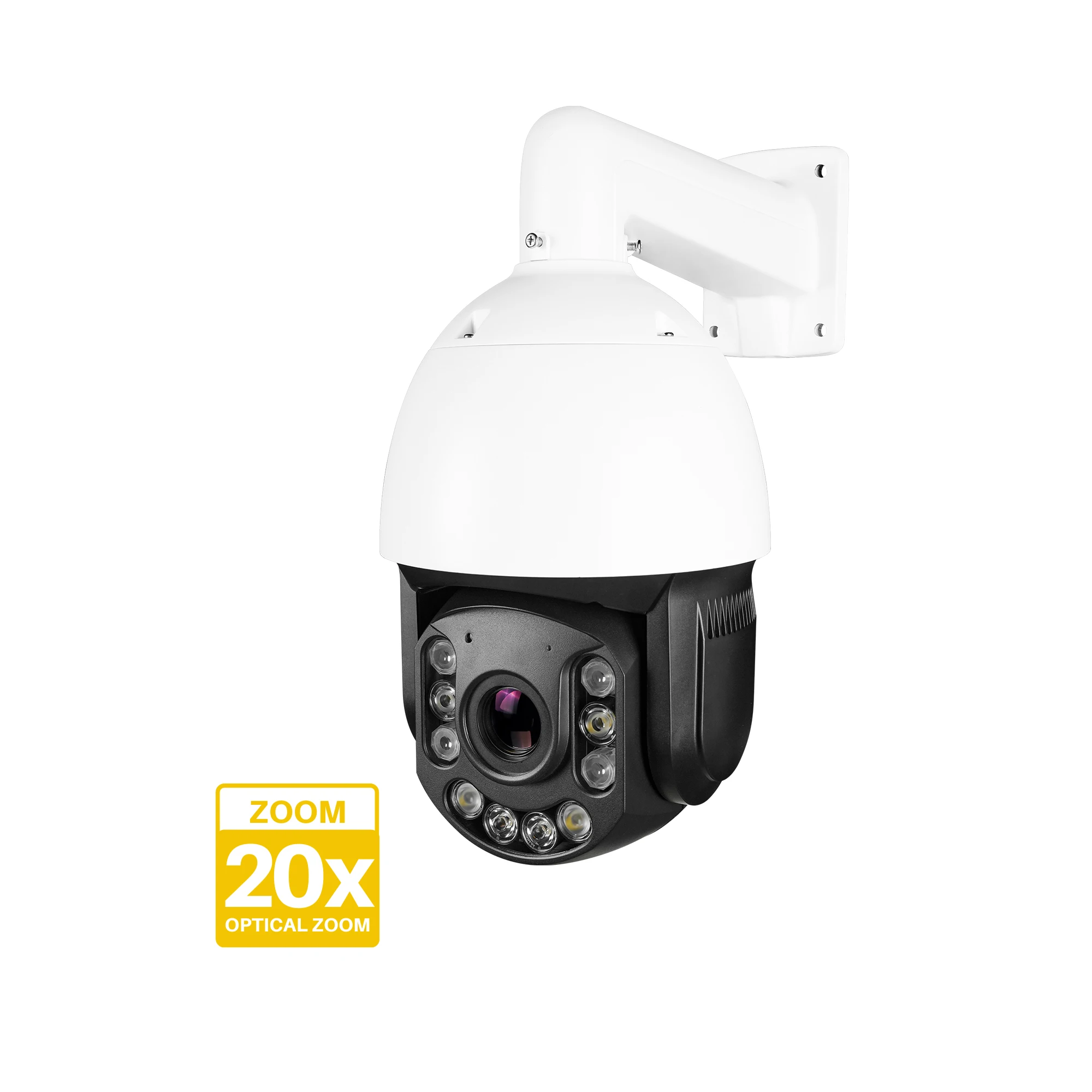 7inch 4K 8MP 20X Optical Zoom ColorVu IP PTZ Camera Speed Dome 24/7 Full Color Laser IR 150m Long Range 2 Way Audio Slot