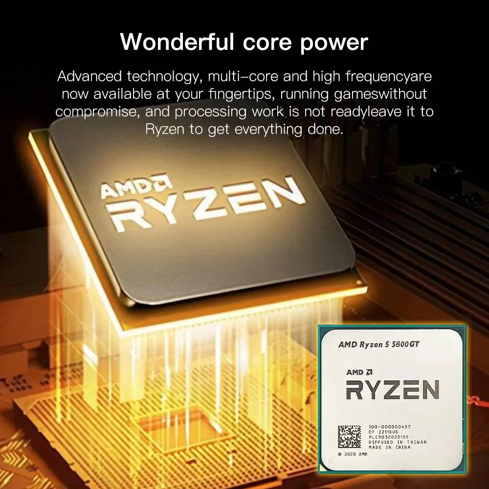 NEW AMD Ryzen 5 5600GT R5 5600GT 3.6 GHz 6-Core 12-Thread CPU Processor 7NM L3=16M Socket AM4 No Fan