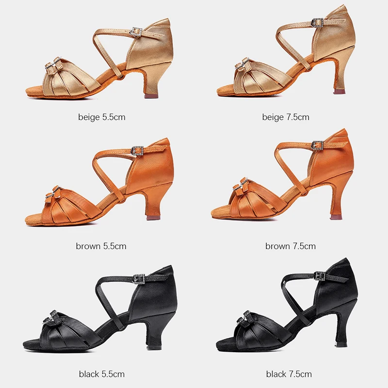 New Women Ballroom Latin Dance Shoes  Tango jazz Salsa Dancing Heeled Shoes girl Hot Soft Adjustable upper bottom dance shoes