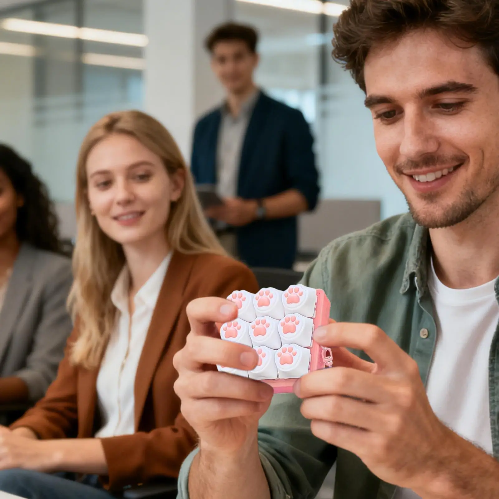 Клавиатура, игрушка-непоседа, 9-клавишная звуковая сенсорная игрушка-кликер, брелок для ключей с клавиатурой для детей и взрослых, школьный дорожный стол