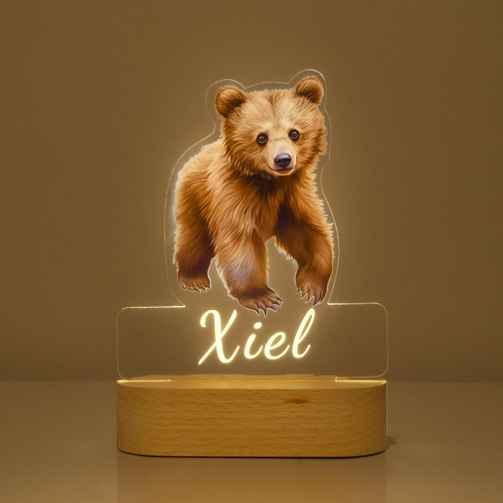 

Personalized Children Animal Night Light Custom Acrylic Lamp Names Design For MOM LOVE Family Wedding Christmas Gifts Home Decor