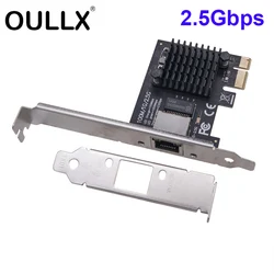 OULLX 2.5Gbps Network Card Adapter PCI-e 1X Desktop Built-in Expansion Card RJ45 Gigabit Ethernet for Computer Parts Accessories