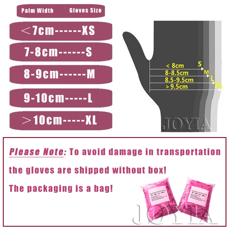 Pink Nitrile Disposable Gloves 50 100 XS Small Woman Girl Kids Household Cleaning Salon Vinyl Gloves Black Latex Powder Free M L