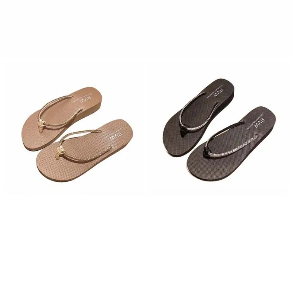 Fashion PVC Crystal Flip Flops Waterproof Platform Vacation Slides Sandals Shoes Non-Slip Beach Slippers Women Gift view 6