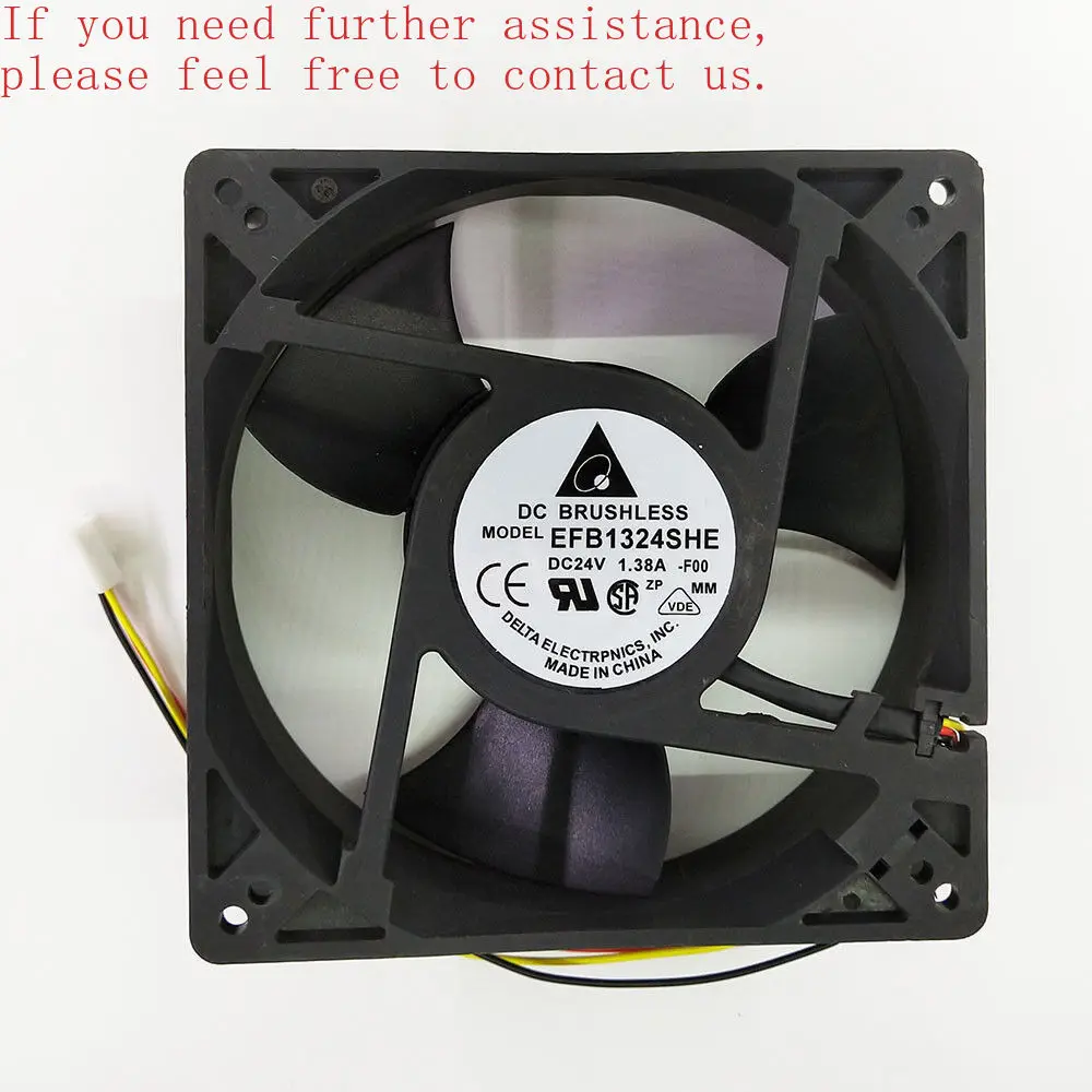 

For Delta BRUSHLESS EFB1324SHE 127 * 127 * 38mm 24V 1.38A model, cooling fan -