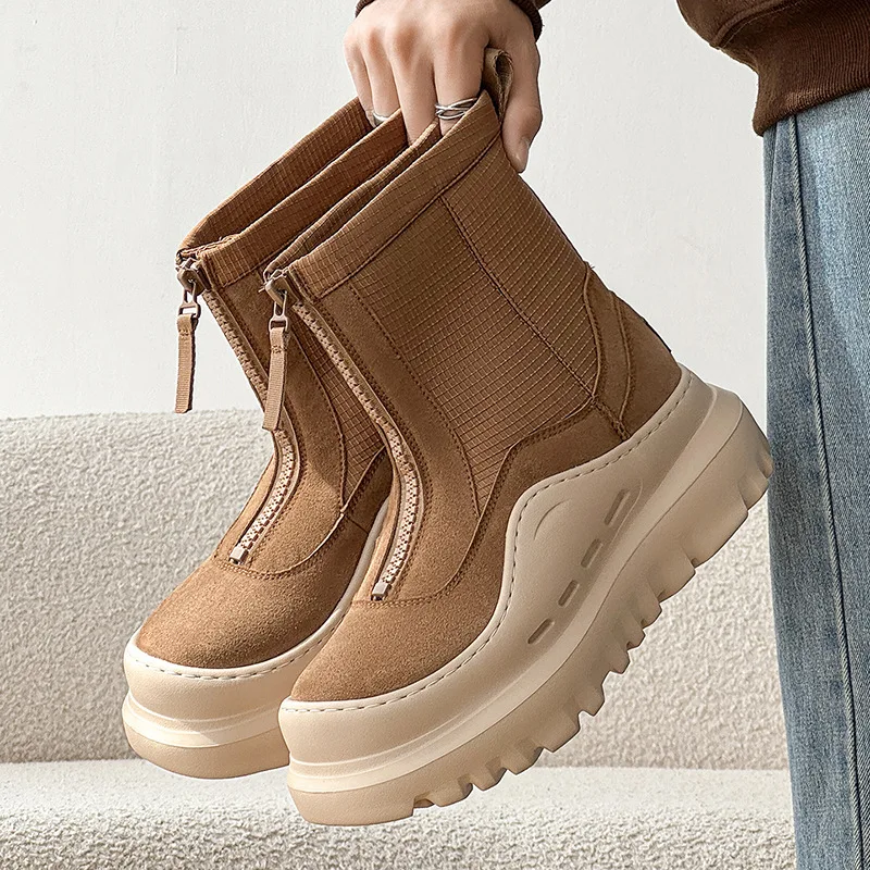 

Fashionable high top snow boots new men's and women's velvet cotton shoes outdoor cold resistant hiking cotton boots