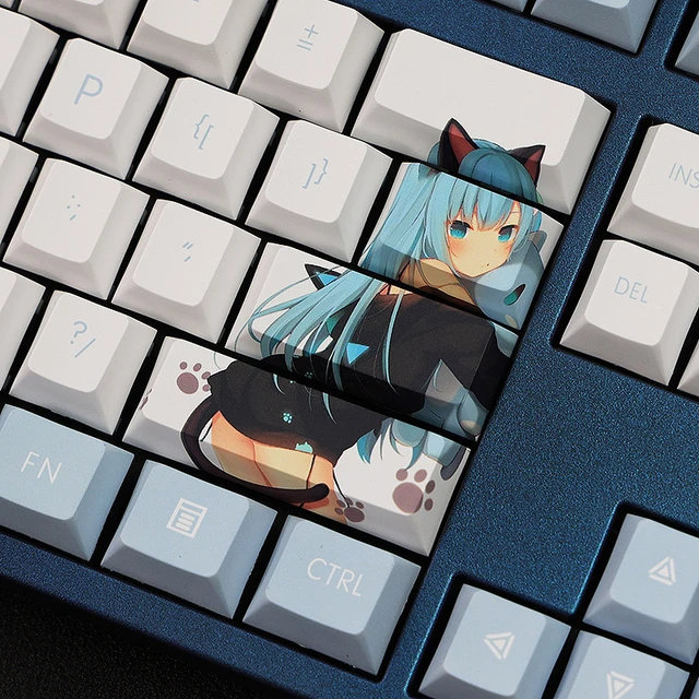 日本のアニメにインスパイアされたキーキャップ,素敵なキーボードのキー,チェリープロファイル,108キー,pbt, - AliExpress