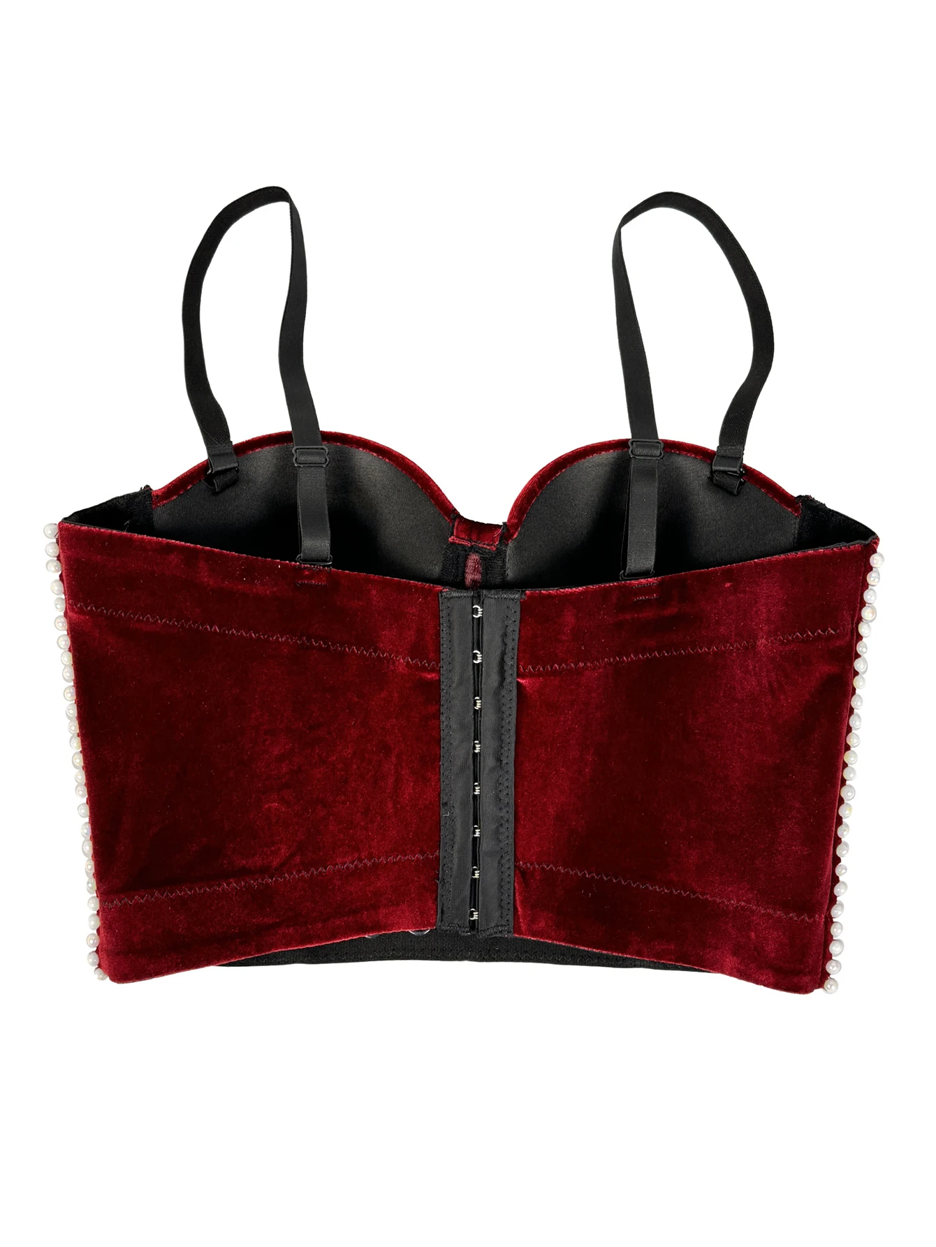 Sexy halter pearl velvet corset crop top women summer party tank tops for woman night club cropped tube top hotwife streetwear