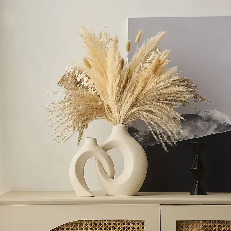 Natural Dried Pampas Grass Bouquet Flower Ideal for Boho Wedding Decor Modern Home Living Room Bedroom Bathroom Bohemian Decor