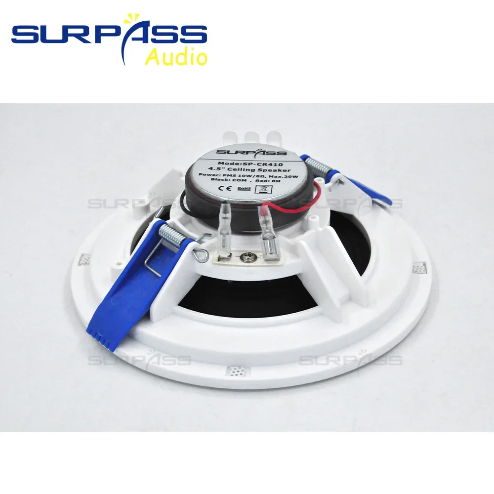 4.5인치 8옴 10W PA 시스템 홈 패시브 천장 스피커 스테레오 사운드 풀 레인지 라우드스피커 배경 음악 앰프용 실내용