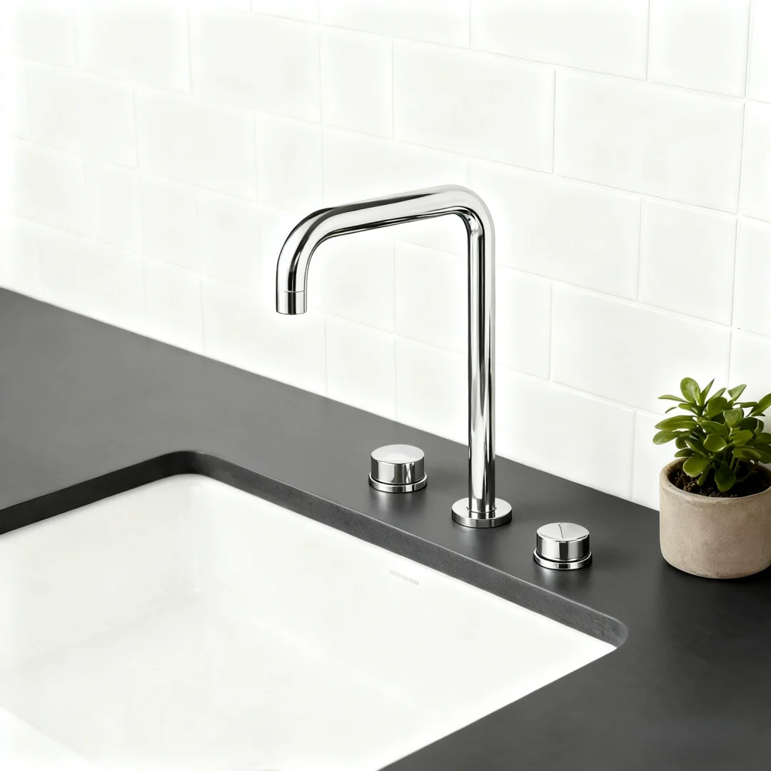 

Brushed Gold Bathroom Faucet Brass Black Widespread Basin Faucet Grey Sink Faucet 3 Hole Lavotory Tap Hot Cold Water Faucet Tap