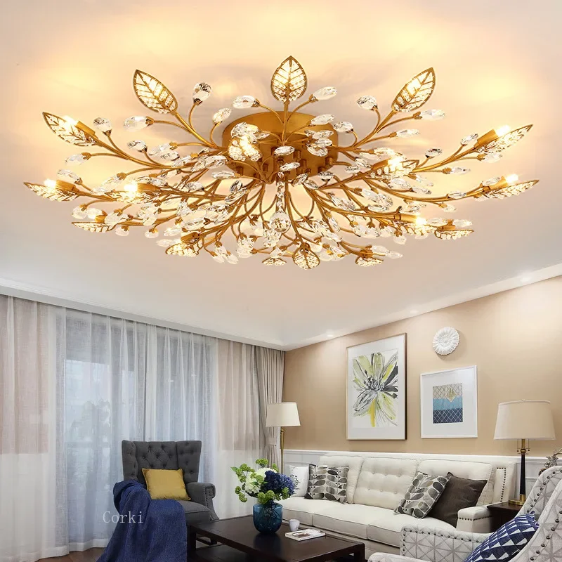 الحديثة LED كريستال الثريا ضوء السقف غرفة المعيشة غرفة نوم المطبخ مصابيح معلقة منزل ديكور داخلي تركيبات الإضاءة المنزلية