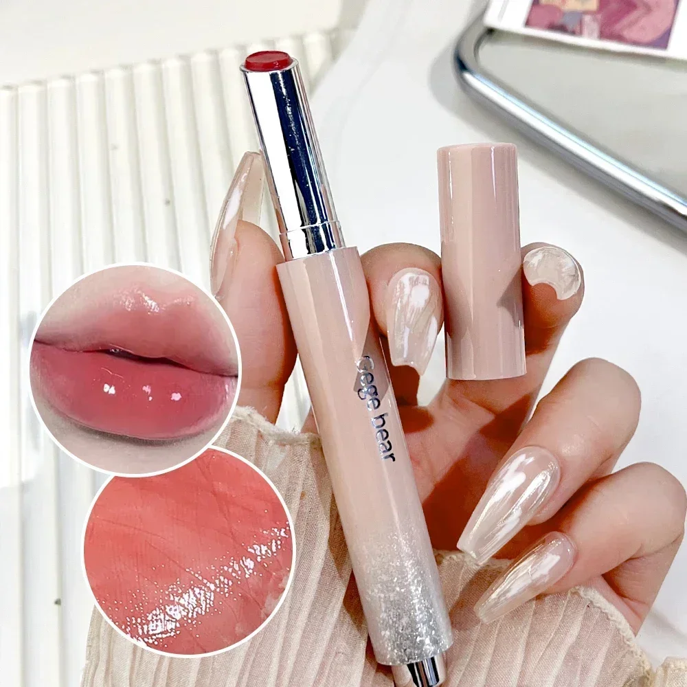 Clear Water Light Solid Lip Gloss Jelly Watery Pink Lipstick Pencil Moisturising Mirror Lipstick Pen Korean Lips Makeup