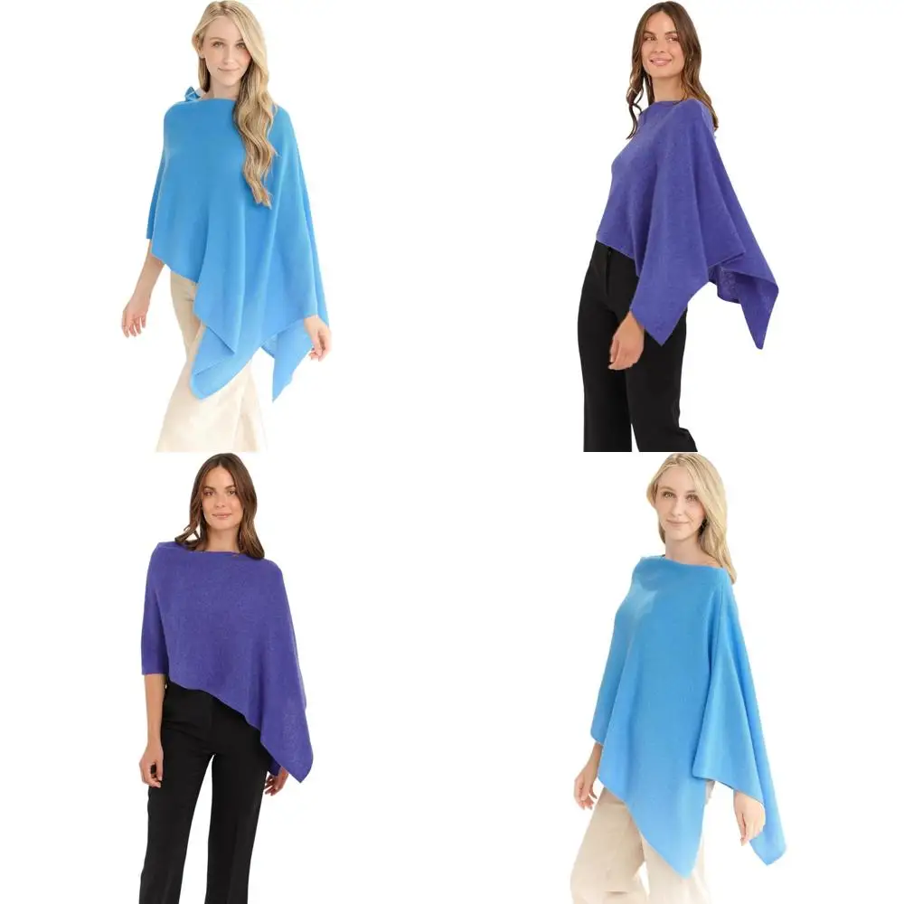 

Luxurious 100% Cashmere Poncho - Lightweight, Soft, Cozy Dress Topper - Versatile & Perfect Gift Option