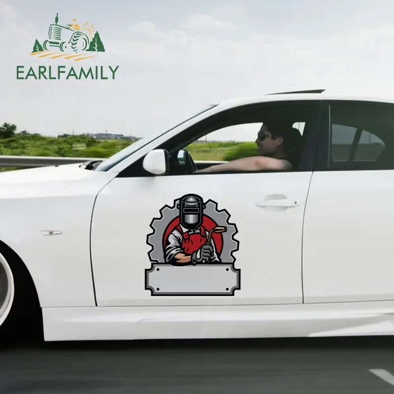 EARLFAMILY 43cm x 40.3cm For Welder Car Stickers Vinyl Material Fine Decals Motorcycle Waterproof Sunscreen For JDM SUV RV