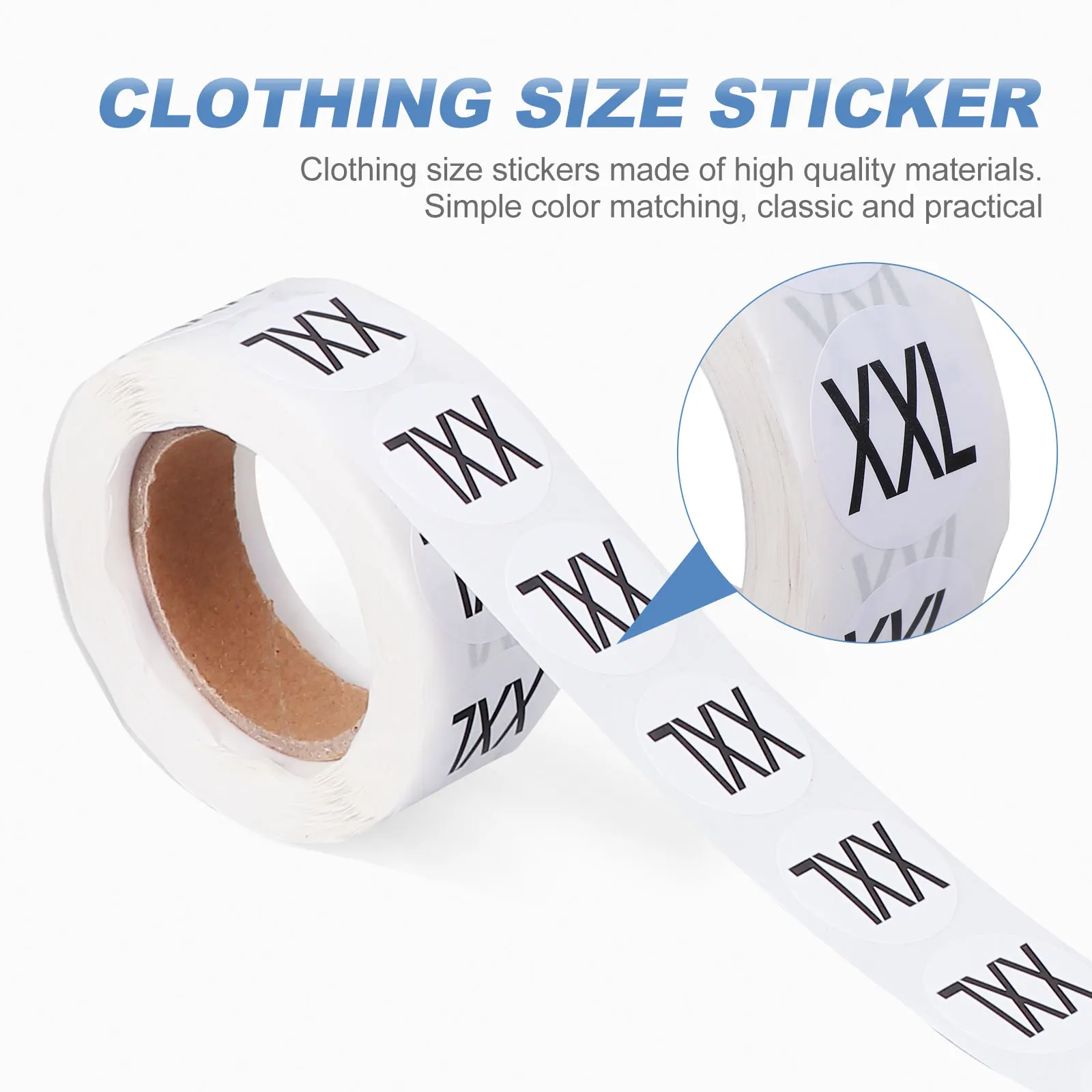

2 Roll Size Label Paper Apparel Labels Stickers Self Adhesive Kids Clothes Shirt Sizes for Clothing Circle