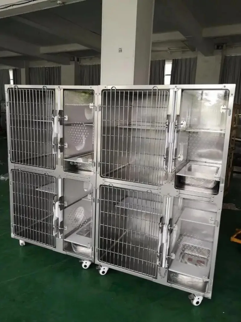 High Quality Professional Easy To Clean Veterinary Stainless Steel Oxygen Dog Cage