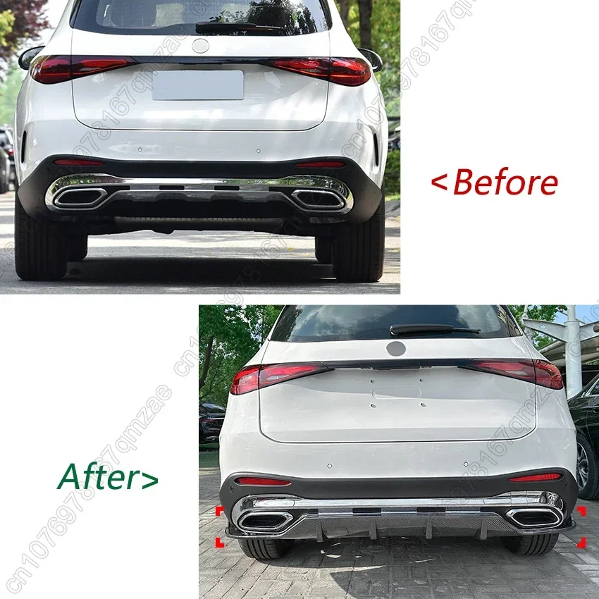 Rear Bumper Diffuser Lip For Mercedes Benz GLC Class X254 GLC260 300 2023-2024 Accessories Gloss Black Trunk Spoiler Parts